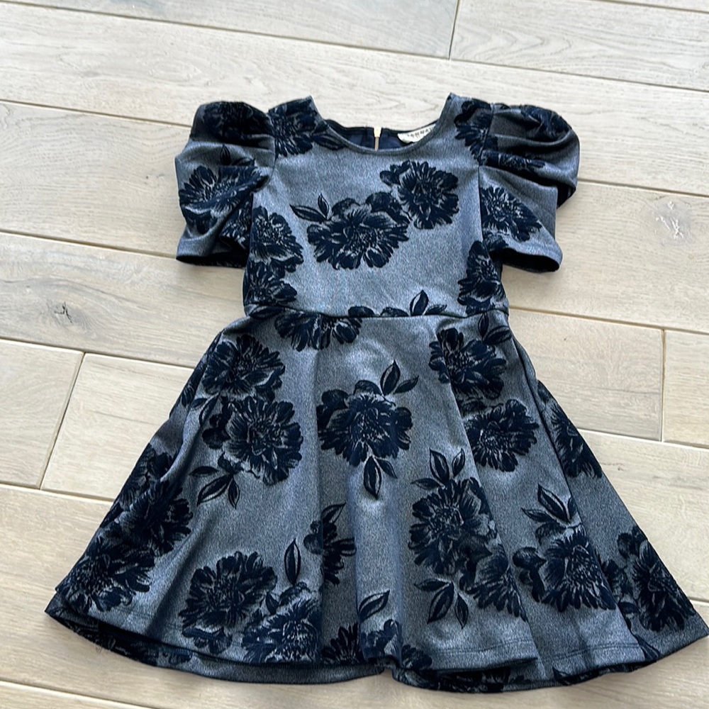 Hannah Banana Navy Metallic Dress Size 7